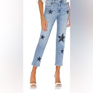 BLANK NYC The Madison Crop high-rise star faux leather appliqué 5-pocket jeans